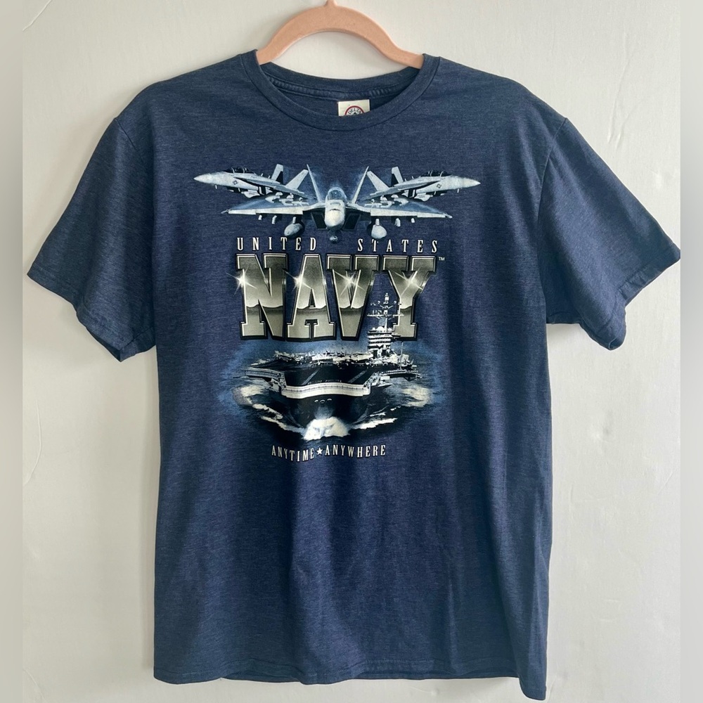 U.S. NAVY Print Crew Neck Short Sleeves T-shirt Size L